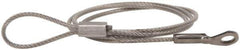 Made in USA - 18" Long, Stainless Steel Cable Loop & Eye End, Quick Release Pin Lanyard - 3/64" Cable Diam, 3/16" Hole Diam, Nylon Cable - Exact Industrial Supply