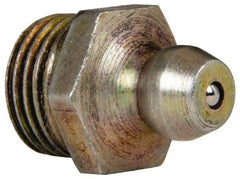 Value Collection - Straight Head Angle, 1/8 NPT Steel Standard Grease Fitting - 11.11mm Hex - Exact Industrial Supply