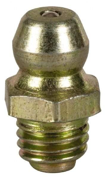Value Collection - Straight Head Angle, 1/4-28 Steel Thread-Forming Grease Fitting - 7.94mm Hex - Exact Industrial Supply