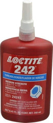 Loctite - 250 mL Bottle, Blue, Medium Strength Liquid Threadlocker - Series 242, 24 hr Full Cure Time, Hand Tool, Heat Removal - Exact Industrial Supply