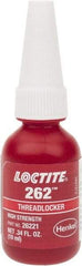 Loctite - 10 mL Bottle, Red, High Strength Liquid Threadlocker - Series 262, 24 hr Full Cure Time, Hand Tool, Heat Removal - Exact Industrial Supply