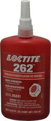Loctite - 250 mL Bottle, Red, High Strength Liquid Threadlocker - Series 262, 24 hr Full Cure Time, Hand Tool, Heat Removal - Exact Industrial Supply