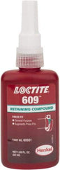 Loctite - 50 mL Bottle, Green, Medium Strength Liquid Retaining Compound - Series 609, 24 hr Full Cure Time, Heat Removal - Exact Industrial Supply