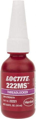 Loctite - 10 mL Bottle, Purple, Low Strength Liquid Threadlocker - Series 222MS, 24 hr Full Cure Time, Hand Tool Removal - Exact Industrial Supply