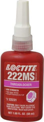 Loctite - 50 mL Bottle, Purple, Low Strength Liquid Threadlocker - Series 222MS, 24 hr Full Cure Time, Hand Tool, Heat Removal - Exact Industrial Supply