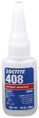 Loctite - 0.70 oz Bottle Tan Instant Adhesive - Series 408, 50 sec Fixture Time, 24 hr Full Cure Time, Bonds to Plastic & Rubber - Exact Industrial Supply