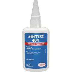 Loctite - 4 oz Bottle Clear Instant Adhesive - Series 404, 30 sec Fixture Time, 24 hr Full Cure Time, Bonds to Plastic & Rubber - Exact Industrial Supply