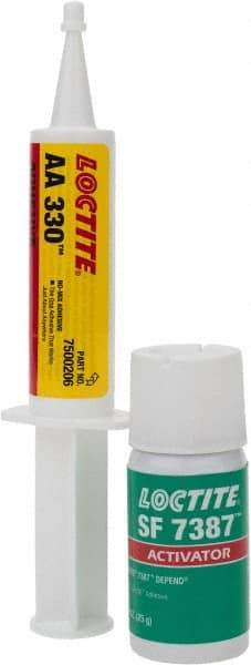 Loctite - 25 mL Aerosol Two Part Acrylic Adhesive - 5 min Working Time, Series 330 - Exact Industrial Supply