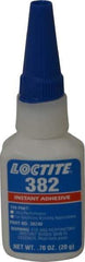 Loctite - 0.70 oz Bottle Clear Instant Adhesive - Series 382, 30 sec Fixture Time, 24 hr Full Cure Time, Bonds to Metal, Plastic & Rubber - Exact Industrial Supply