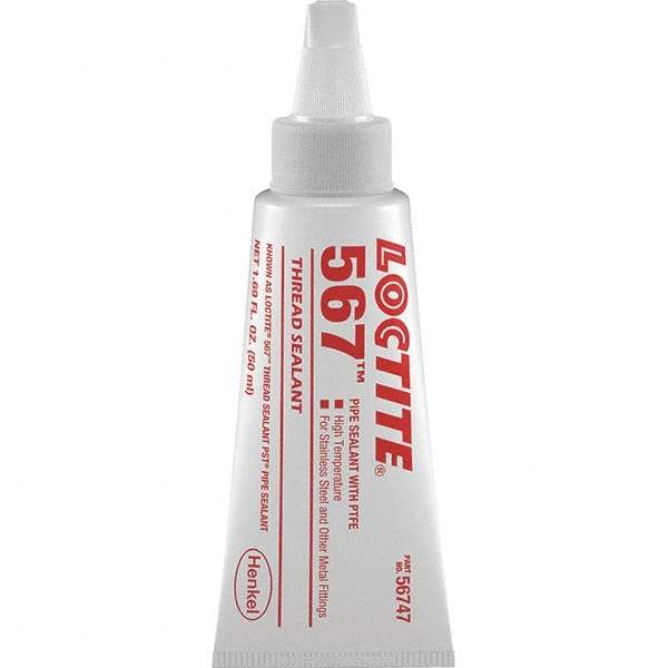 Loctite - 50 mL Tube White Pipe Sealant - 450°F Max Working Temp, High Performance Sealant for Metal Fittings - Exact Industrial Supply