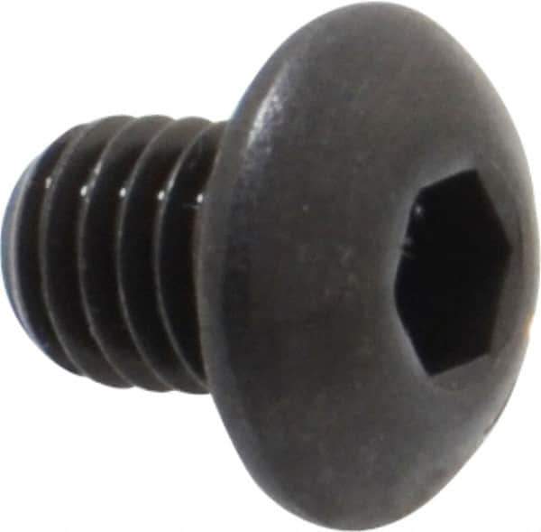 Value Collection - #10-32 UNF Hex Socket Drive, Button Screw - Alloy Steel, Black Oxide Finish, 1/4" Length Under Head - Exact Industrial Supply