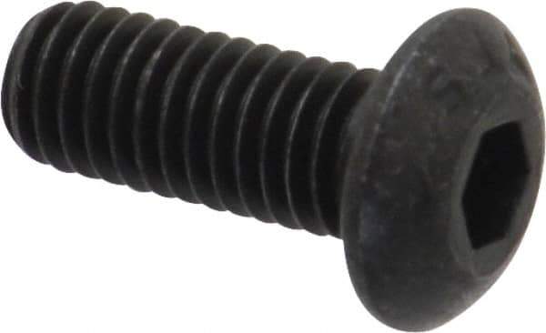 Value Collection - #10-32 UNF Hex Socket Drive, Button Screw - Alloy Steel, Black Oxide Finish, 1/2" Length Under Head - Exact Industrial Supply