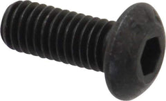 Value Collection - #10-32 UNF Hex Socket Drive, Button Screw - Alloy Steel, Black Oxide Finish, 1/2" Length Under Head - Exact Industrial Supply