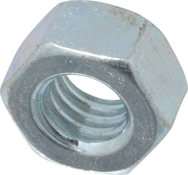 Value Collection - 5/16-18 UNC Steel Right Hand Hex Nut - 1/2" Across Flats, 17/64" High, Zinc-Plated Finish - Exact Industrial Supply