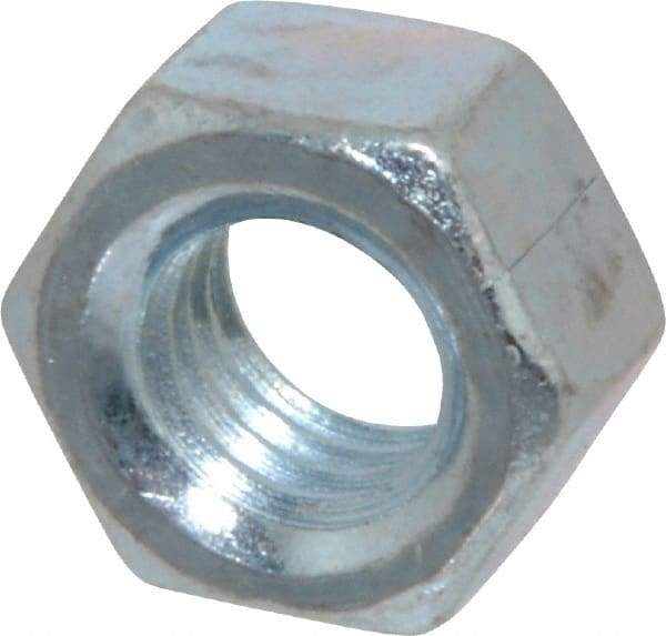 Value Collection - 7/16-14 UNC Steel Right Hand Hex Nut - 11/16" Across Flats, 3/8" High, Zinc-Plated Finish - Exact Industrial Supply
