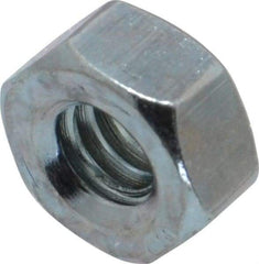Value Collection - 1/4-20 UNC Steel Right Hand Hex Nut - 7/16" Across Flats, 7/32" High, Zinc-Plated Finish - Exact Industrial Supply