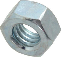 Value Collection - 5/16-18 UNC Steel Right Hand Hex Nut - 1/2" Across Flats, 17/64" High, Zinc-Plated Finish - Exact Industrial Supply