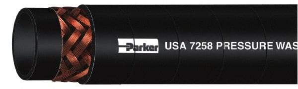 Parker - 50' Long, 1/4" Fitting, Male Rigid x Male Swivel Fitting, -40 to 250°F, Neoprene High Temp & High Pressure Hose - 1/4" Inside x 1/2" Outside Diam, Black, 3,000 psi - Exact Industrial Supply