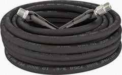 Parker - 50' Long, 3/8" Fitting, Male Rigid x Male Swivel Fitting, -40 to 250°F, Neoprene High Temp & High Pressure Hose - 3/8" Inside x 5/8" Outside Diam, Black, 3,000 psi - Exact Industrial Supply