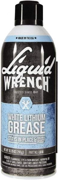 Liquid Wrench - 10.25 oz Aerosol Lithium General Purpose Grease - White, 225°F Max Temp, - Exact Industrial Supply