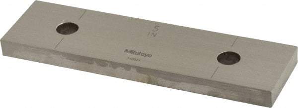 Mitutoyo - 5" Rectangular Steel Gage Block - Accuracy Grade AS-1, Includes Certificate of Inspection - Exact Industrial Supply