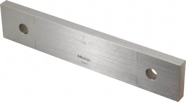 Mitutoyo - 7" Rectangular Steel Gage Block - Accuracy Grade 0, Includes Certificate of Inspection - Exact Industrial Supply