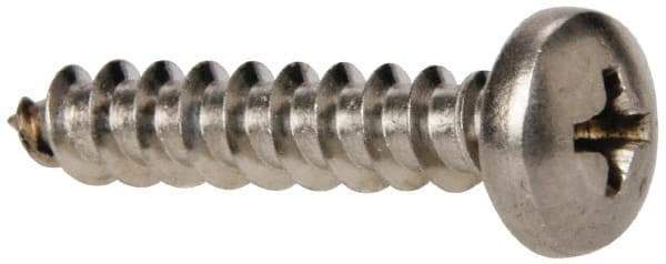 Value Collection - #10 Pan Head Phillips Sheet Metal Screw - Stainless Steel, 1" Length Under Head, Grade 316 - Exact Industrial Supply