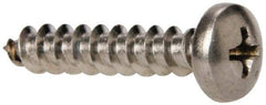 Value Collection - #10 Pan Head Phillips Sheet Metal Screw - Stainless Steel, 1" Length Under Head, Grade 316 - Exact Industrial Supply