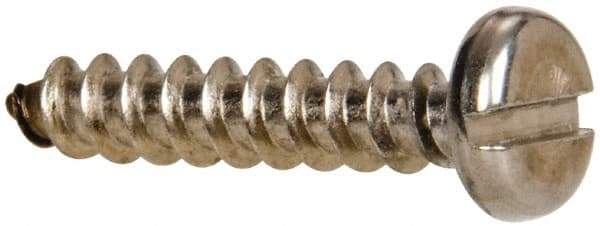 Value Collection - #10 Pan Head Slotted Sheet Metal Screw - Stainless Steel, 1" Length Under Head, Grade 316 - Exact Industrial Supply