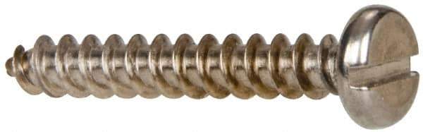 Value Collection - #10 Pan Head Slotted Sheet Metal Screw - Stainless Steel, 1-1/4" Length Under Head, Grade 316 - Exact Industrial Supply