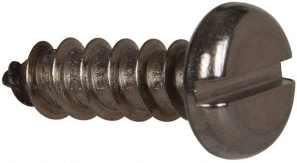 Value Collection - #12 Pan Head Slotted Sheet Metal Screw - Stainless Steel, 3/4" Length Under Head, Grade 316 - Exact Industrial Supply
