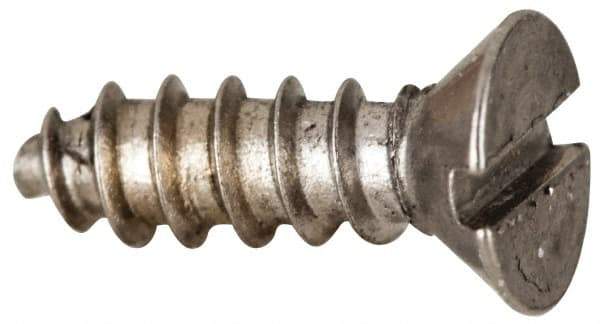 Value Collection - #4 Flat Head Slotted Sheet Metal Screw - Stainless Steel, 3/8" OAL, Grade 316 - Exact Industrial Supply