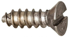 Value Collection - #4 Flat Head Slotted Sheet Metal Screw - Stainless Steel, 3/8" OAL, Grade 316 - Exact Industrial Supply