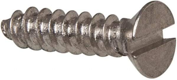 Value Collection - #4 Flat Head Slotted Sheet Metal Screw - Stainless Steel, 1/2" OAL, Grade 316 - Exact Industrial Supply