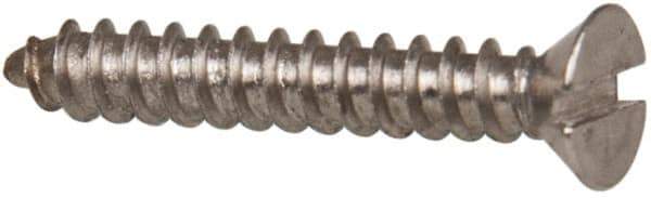 Value Collection - #4 Flat Head Slotted Sheet Metal Screw - Stainless Steel, 3/4" OAL, Grade 316 - Exact Industrial Supply