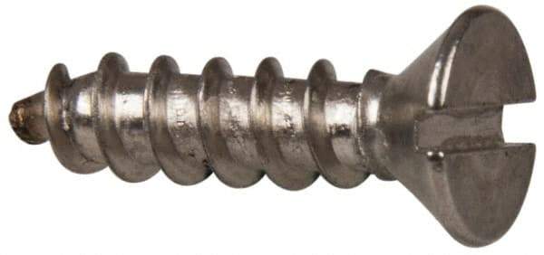 Value Collection - #10 Flat Head Slotted Sheet Metal Screw - Stainless Steel, 3/4" OAL, Grade 316 - Exact Industrial Supply