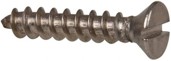 Value Collection - #10 Flat Head Slotted Sheet Metal Screw - Stainless Steel, 1" OAL, Grade 316 - Exact Industrial Supply