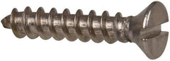 Value Collection - #10 Flat Head Slotted Sheet Metal Screw - Stainless Steel, 1" OAL, Grade 316 - Exact Industrial Supply