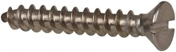 Value Collection - #10 Flat Head Slotted Sheet Metal Screw - Stainless Steel, 1-1/4" OAL, Grade 316 - Exact Industrial Supply