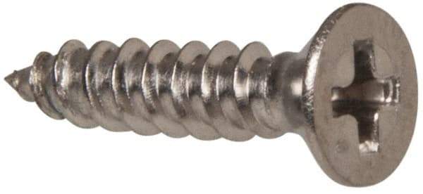 Value Collection - #4 Flat Head Phillips Sheet Metal Screw - Stainless Steel, 1/2" OAL, Grade 316 - Exact Industrial Supply