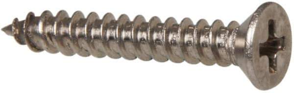 Value Collection - #4 Flat Head Phillips Sheet Metal Screw - Stainless Steel, 3/4" OAL, Grade 316 - Exact Industrial Supply