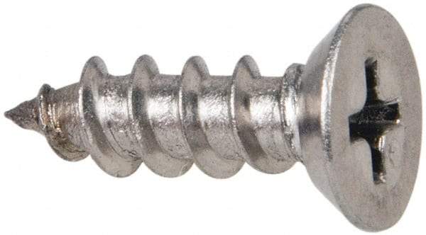 Value Collection - #10 Flat Head Phillips Sheet Metal Screw - Stainless Steel, 5/8" OAL, Grade 316 - Exact Industrial Supply
