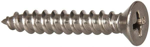 Value Collection - #10 Flat Head Phillips Sheet Metal Screw - Stainless Steel, 1-1/4" OAL, Grade 316 - Exact Industrial Supply