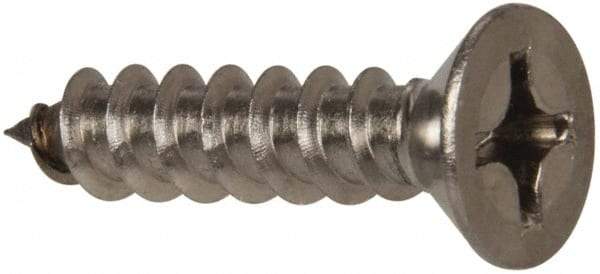 Value Collection - #12 Flat Head Phillips Sheet Metal Screw - Stainless Steel, 1" OAL, Grade 316 - Exact Industrial Supply