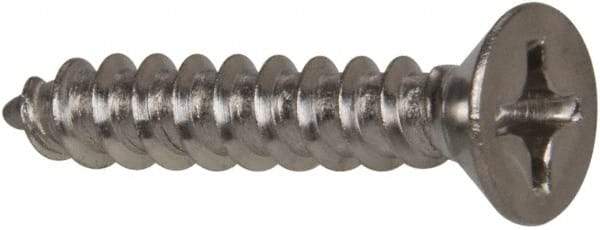 Value Collection - #12 Flat Head Phillips Sheet Metal Screw - Stainless Steel, 1-1/4" OAL, Grade 316 - Exact Industrial Supply