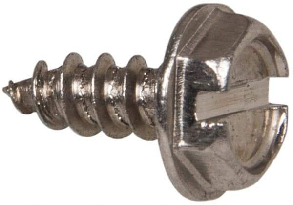 Value Collection - #6 Hex Washer Head Slotted Sheet Metal Screw - Stainless Steel, 3/8" Length Under Head, Grade 316 - Exact Industrial Supply