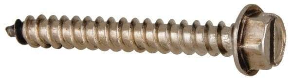Value Collection - #14 Hex Washer Head Slotted Sheet Metal Screw - Stainless Steel, 2" Length Under Head, Grade 316 - Exact Industrial Supply