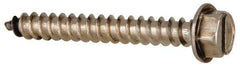 Value Collection - #14 Hex Washer Head Slotted Sheet Metal Screw - Stainless Steel, 2" Length Under Head, Grade 316 - Exact Industrial Supply