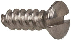 Value Collection - #4 Oval Head Slotted Sheet Metal Screw - Stainless Steel, 3/8" OAL, Grade 316 - Exact Industrial Supply