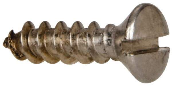 Value Collection - #10 Oval Head Slotted Sheet Metal Screw - Stainless Steel, 3/4" OAL, Grade 316 - Exact Industrial Supply